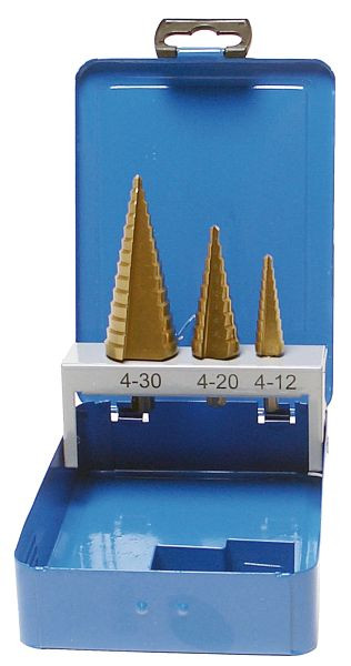 SW stalen trappenborenset, HSS-G TiN, 3-delig, 82415L