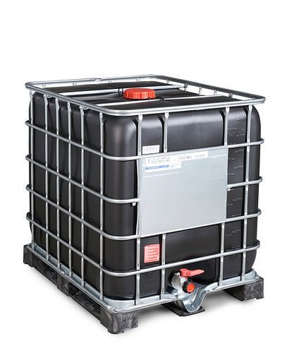 DENIOS IBC Gefahrgut-Container, UV, PE-Palette, 1000 l, Öffnung NW150, Auslauf NW50, 266170