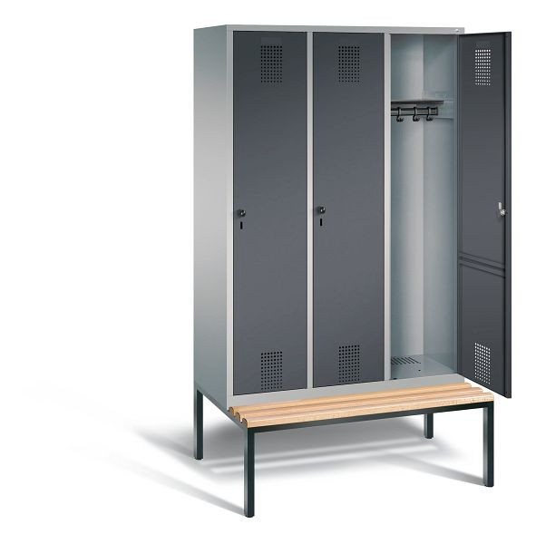 C+P Evolo locker, H2090xB1200xD815mm, kleur: wit aluminium / antraciet grijs, 48050-32 S10426