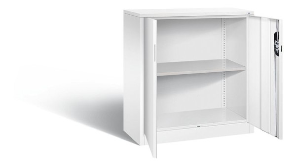 C+P kantoorkast Acurado, H1000xB930xD400mm, kleur: verkeerswit, verzonken handgreep, 2 niveaus, 9266-1200 S10316