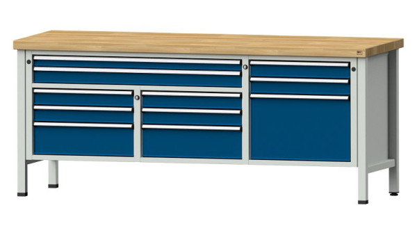ANKE werkbanken kistwerkbank, model 283 V, 2000 x 700 x 850 mm, RAL 7035/5010, BMP 50 mm, 304.550