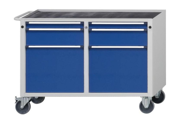 ANKE werkplaatswagen; 1090x615x810mm; Kuip met antislipmat; 2-delige behuizing; Links 3 laden 60, 180, 360 mm; Rechts 3 laden 60, 180, 360 mm