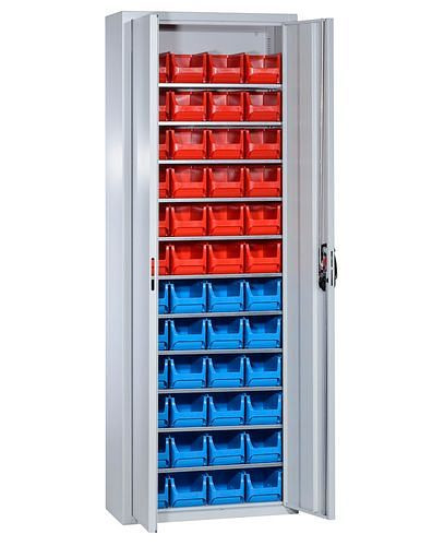 DENIOS opbergkast met 48 opbergbakken pro-line A, 700 x 300 x 1980 mm, 265-181