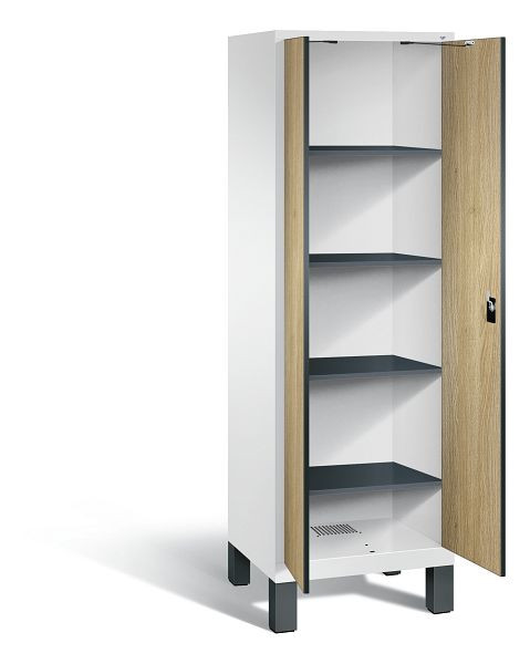 C+P washok Evolo, H1850xB610xD500mm, kleur: verkeerswit / decor eiken Sereno, 48212-20B S10110