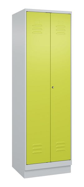 C+P luierkluis Classic PLUS, dubbele locker, onderbouw, 2 vakken, 1950x600x500mm, 7035/0024, cilinderslot, 080022-20P S10025