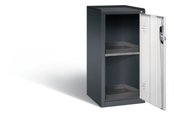 C+P klimaatkast Acurado, H1000xB502xD500mm, kleur: zwartgrijs/lichtgrijs, verzonken handgreep, 8721-316 S10047