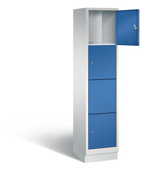 C+P lockerkast Evolo, H1800xB420xD500mm, kleur: lichtgrijs / gentiaanblauw, 48020-124 S10004