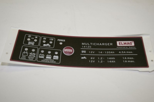 ELMAG toetsenbordfolie voor, MULTICHARGER 14120, max. 1,0/4, 5 A, 9506304