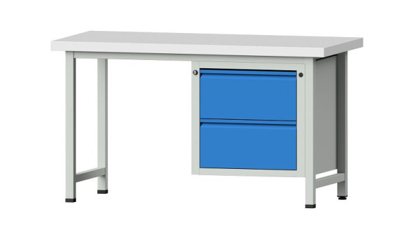 ANKE werkbanken combinatie werkbank, model 711 E, 1500 x 700 x 850 mm, RAL 7035/5012, KSP 50 mm, 510.543