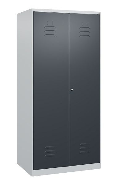C+P Umkleidespind Classic PLUS, Doppel-Spind, 2 Abteile, 1700x800x500mm, 7035/7016, Zylinderschloss, 0800027-22P S10020