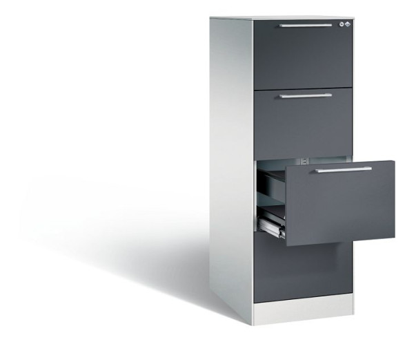 C+P hangarchiefkast Asisto, H1310xB440xD600mm, kleur: lichtgrijs/zwartgrijs, beugelgreep, 146 225-411 S10138
