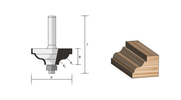 Famag profielfrees HM, 3122, schacht Ø: 8 mm, 3122.834.00