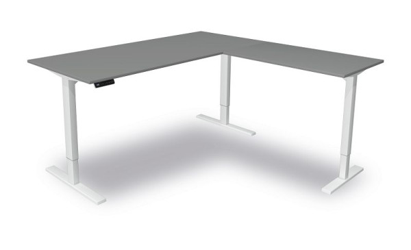Kerkmann zit-statafel B 1800 x D 800 mm met aanbouwelement, elektrisch in hoogte verstelbaar van 720-1200 mm, Move 3, kleur: grafiet, 10382112