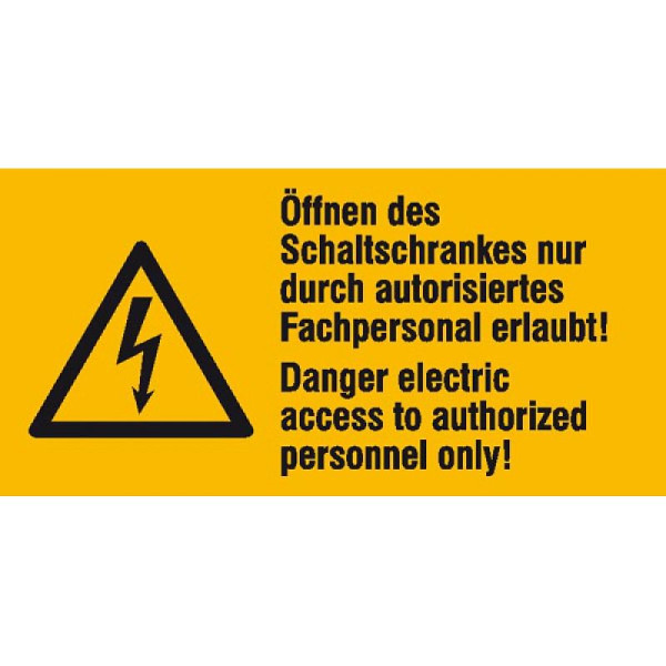Stein HGS HGS elektrisch markerings-/waarschuwingscombinatiebord, de schakelkast kan alleen worden geopend door..., 2 talen, 30.0666