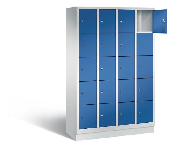 C+P lockerkast Evolo, H1800xB1190xD500mm, kleur: lichtgrijs / gentiaanblauw, 48020-405 S10000