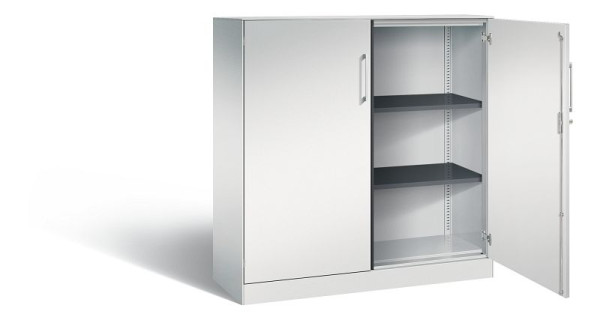 C+P vleugeldeurkast Asisto, H1310xB1200xD435mm, kleur: lichtgrijs, beugelgreep, 3 niveaus, 141031-000 S10091