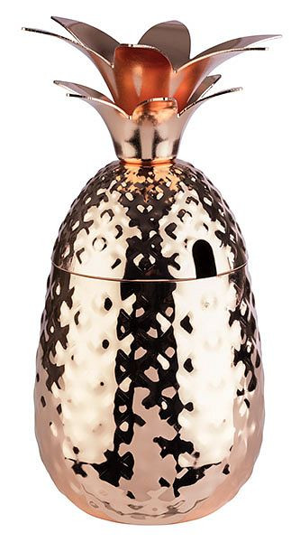 APS beker -ANANAS-, Ø 9 cm, hoogte: 19 cm, RVS, koperlook, afmetingen onderste deel: Ø 9 cm, hoogte: 10,5 cm, 0,5 liter, 93334