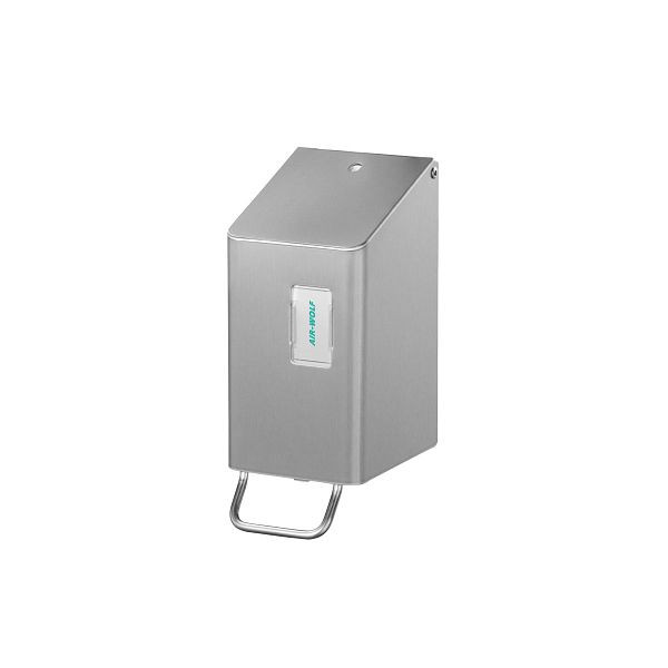 Air Wolf zeep- en desinfectiemiddeldispenser, wandmontage, transparant gepoedercoat roestvrij staal, 250 ml, Omega-serie, 29-081