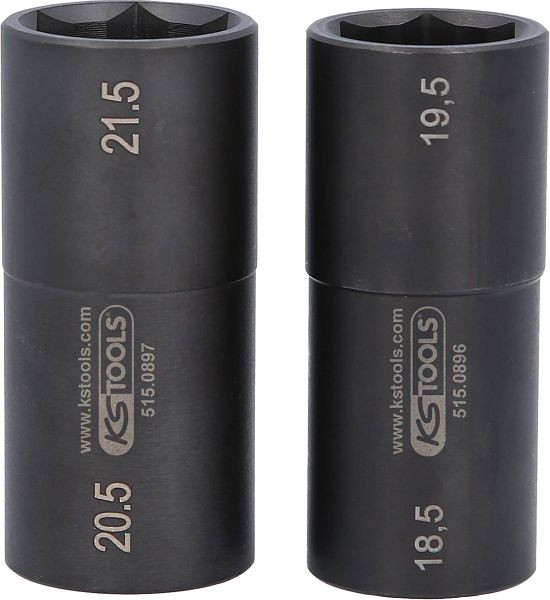 KS Tools 1/2" speciale aluminium slagdoppenset voor Ford, 18,5 / 19,5 / 20,5 / 21,5 mm, 2-delig, 515.0895