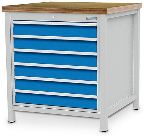 Bedrunka + Hirth box werkbank serie 810 R24-24, 6x 100 mm, volledig uittrekbare lades, 810 x 750 x 859 mm, 03.075.09V