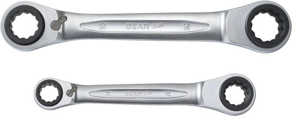 KS Tools 4 in 1 GEARplus omschakelbare ringsleutelset met dubbele ratel, 2-delig 21-34 mm, 503.4550