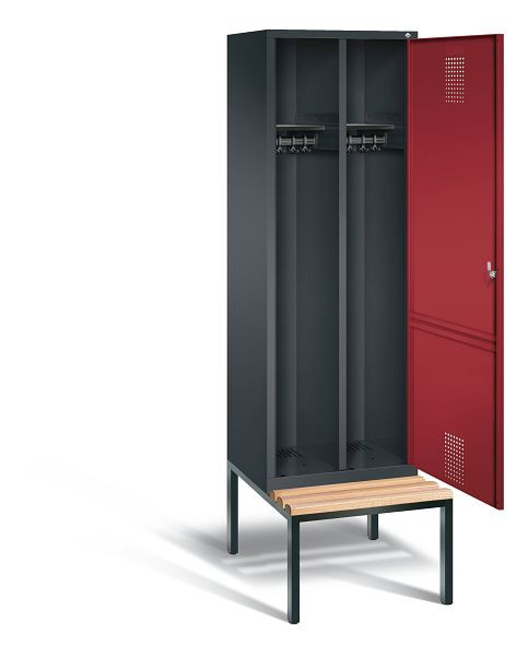C+P zwart wit kastje Evolo, H2090xW610xD500mm, kleur: zwart-grijs/robijnrood, 48250-20 S10090