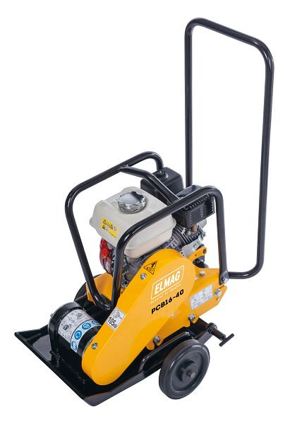 ELMAG trilplaat vooruitbewegend, PCB16-40 met Honda motor GX160, 1600 kg centrifugaalkracht, inclusief transportwielen en beschermkap, 63004
