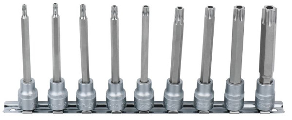 KS Tools 3/8" bitdoppenset, lang, 9-delig, TB20-TB60 met kopgat, 911.3980