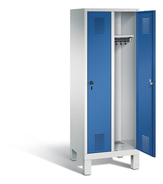C+P schoollocker Evolo, H1650xB610xD500mm, kleur: lichtgrijs / gentiaanblauw, 480106-20 S10023