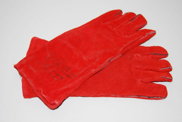 ELMAG straalhandschoenen, rood leer, 5 vingers, robuust en soepel, 21565