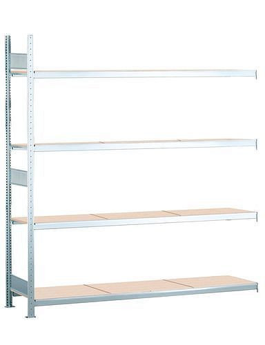 Schulte breedvakstelling met spaanplaat, aanbouwveld, 4 opbergniveaus, vakbreedte 2500 mm, 2506 x 536 x 2500 mm, 278969