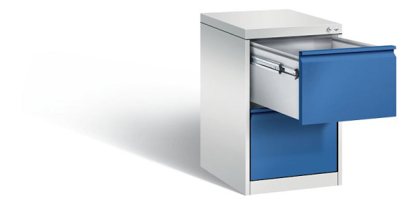 C+P hangarchiefkast Acurado, H733xB433xD590mm, kleur: lichtgrijs / gentiaanblauw, handgreep, 12412-311 S10008