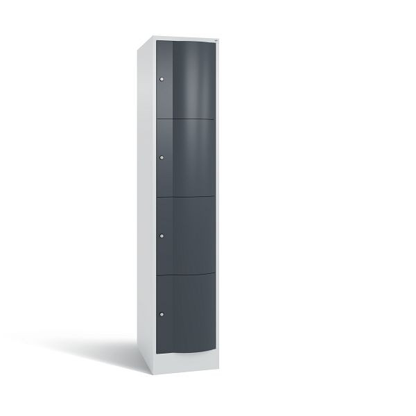 C+P XL-Schließfachschrank Resisto, 4 Fächer, H1950B396T640 mm, Grau/Anthrazit, 8470-173 S10034