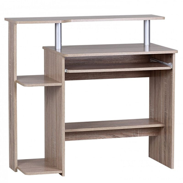 Wohnling Sonoma computertafel 94 x 90,5 x 48,5 cm laptoptafel modern met toetsenborduittrekbaar, WL1.171