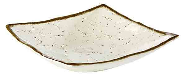 APS schaal -STONE ART-, 24 x 24 cm, hoogte: 6,5 cm, melamine, binnenkant: decor, wit, rand: bruin, 84530