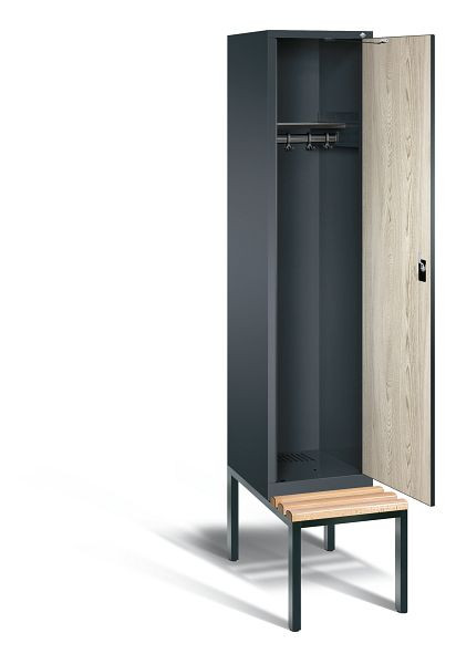 C+P garderobe Evolo, H2090xW420xD815mm, kleur: antracietgrijs / Sen ash decor, 48050-12 S10161