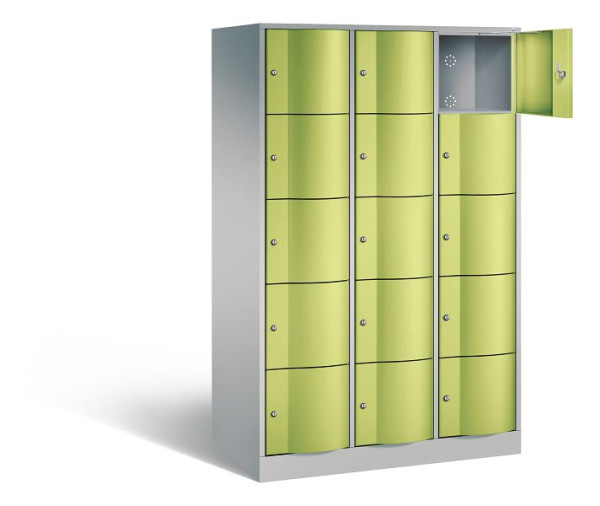 C+P XL lockerkast Resisto, H1950xB1148xD640mm, kleur: wit aluminium / virid green, 8570-373 S10069