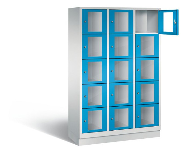 C+P lockerkast Classic, H1800xB1200xD500mm, kleur: lichtgrijs / lichtblauw, 8020A325 S10003