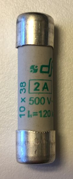 ELMAG zekering 'CERAMIC' 10x38 mm, 2 ampère type aM (TRAGE), 9708366