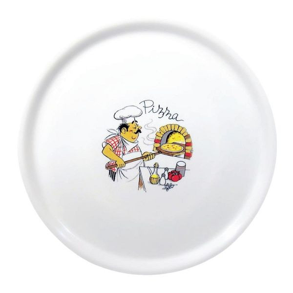Saturnia porseleinen pizzabord 33cm met decoratie, DJ959