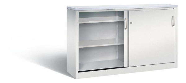 C+P dressoir met schuifdeuren Acurado, H1000xB1600xD400mm, kleur: lichtgrijs, beugelgreep, 2146-00 S10128