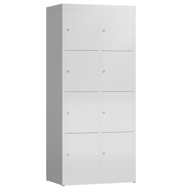 Lüllmann ClassiX lockerkast, 2 compartimenten met elk 4 compartimenten, 1800 x 800 x 500 mm, lichtgrijs, X-523420
