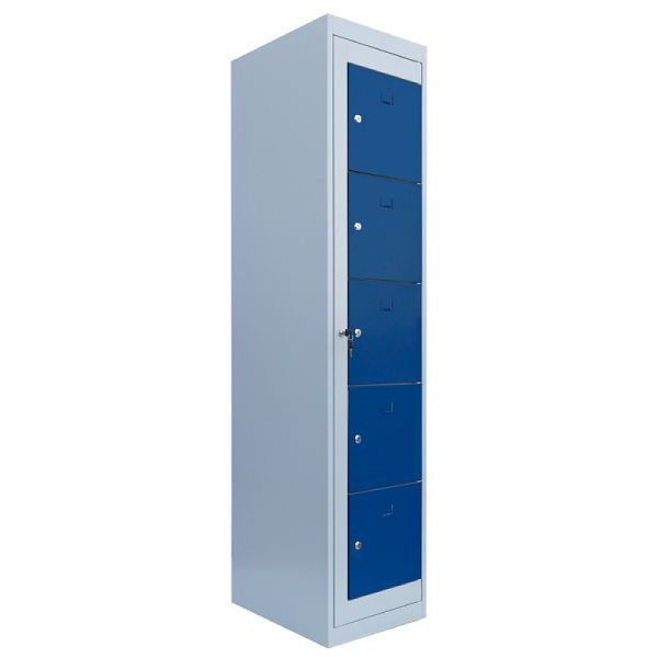 Lüllmann verdeelkast, 1 compartiment, 5 compartimenten, 1800 x 400 x 500 mm, lichtgrijs/gentiaanblauw, 526051
