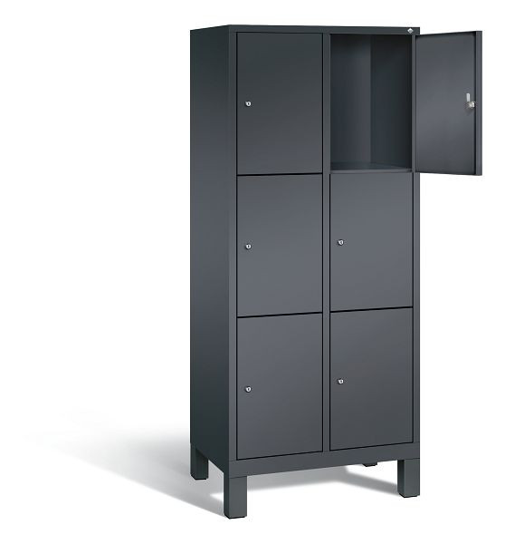 C+P lockerkast Evolo, H1850xW810xD500mm, kleur: zwart-grijs, 48010-223 S10088