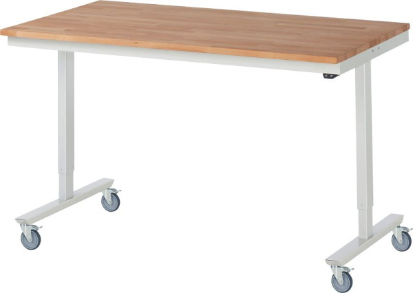 RAU verrijdbare werktafel adlatus 150 kg, 1500x800x855-1255mm, B-plaat 25 mm, 08-AT-150-080-B-4LF
