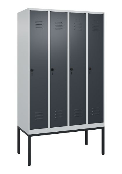 C+P luierkluis Classic PLUS met middenwand, frame, 4 vakken, 2120x1200x500mm, 7035/7016, veiligheidsdraaigrendel, 0800307-40F S10008