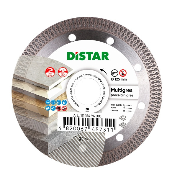 Distar diamantdoorslijpschijf 1A1R 125 Multigres, 11115494010