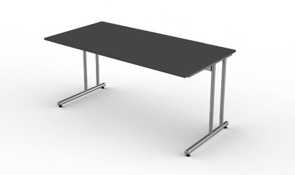 Kerkmann bureau met C-pootframe, Start Up, B 1600 mm x D 800 mm x H 750 mm, kleur: antraciet, 11435013