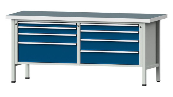 ANKE werkbanken kistwerkbank, model 144 VX, 2000 x 800 x 900 mm, RAL 7035/5010, UBP 50 mm, 330.171