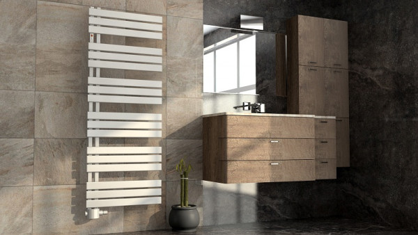 MERT designradiator model ASK in wit, 600 x 1640 mm, met middenaansluiting, 5-ASK-60x164-WM